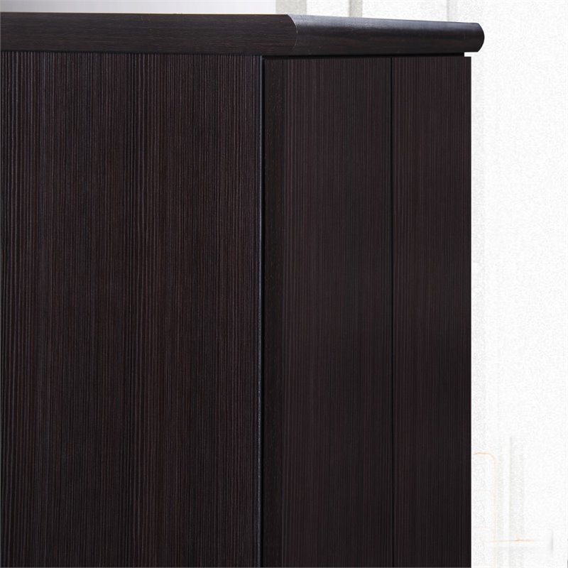 Pemberly Row 2 Door Armoire with 4 Shelves in Chocolate