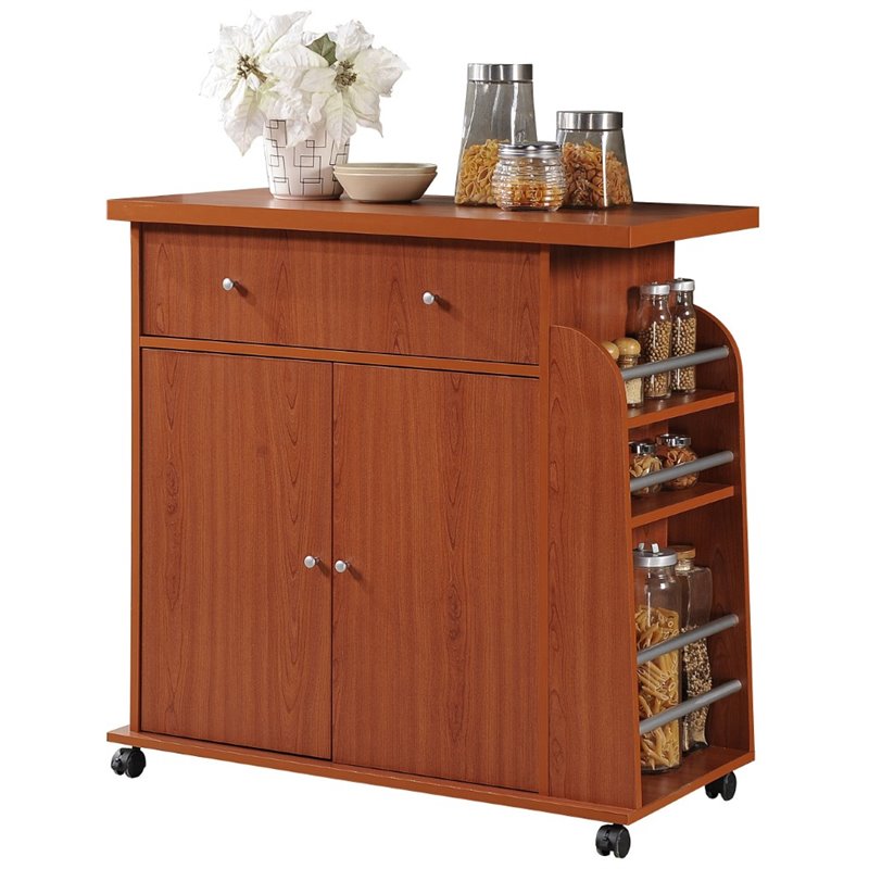 Winsome Utility Butcher Block Kitchen Cart in Natural Finish 89933