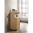Pemberly Row Microwave Kitchen Cart in Beech