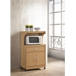Pemberly Row Microwave Kitchen Cart in Beech
