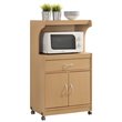 Pemberly Row Microwave Kitchen Cart in Beech