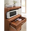 Pemberly Row Microwave Kitchen Cart in Cherry