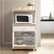 Pemberly Row Microwave Kitchen Cart in White