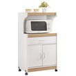 Pemberly Row Microwave Kitchen Cart in White
