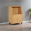 Pemberly Row Microwave Kitchen Cart in Beech