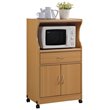 Pemberly Row Microwave Kitchen Cart in Beech