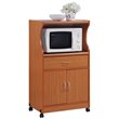 Pemberly Row Microwave Kitchen Cart in Cherry