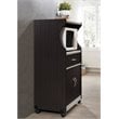 Pemberly Row Microwave Kitchen Cart in Chocolate Gray