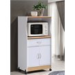 Pemberly Row Microwave Kitchen Cart in White