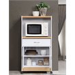 Pemberly Row Microwave Kitchen Cart in White