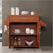 Pemberly Row Contemporary Wood Kitchen Island with Spice Rack in Cherry