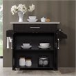 Pemberly Row Contemporary Wood Kitchen Island with Spice Rack in Chocolate