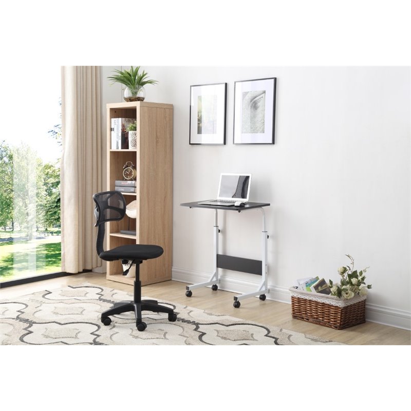 Pemberly Row Adjustable Height Laptop Desk in Black