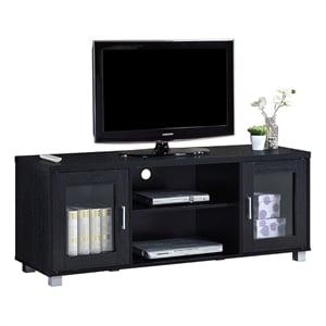 Pemberly Row Modern Wood Entertainment Center for TVs up to 57&quot in Black