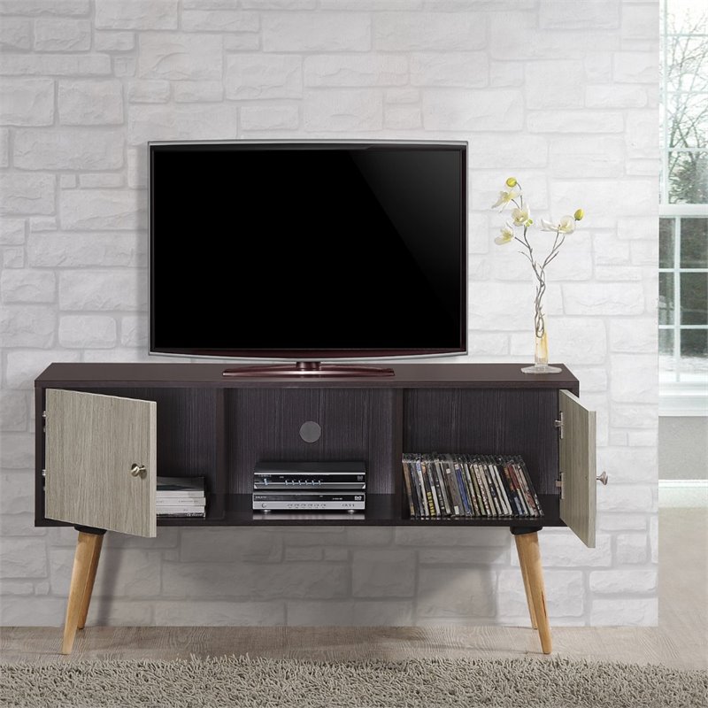 Pemberly Row Contemporary Wood Retro TV Stand for TVs up to 47