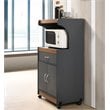 Pemberly Row Microwave Kitchen Cart in Gray Oak