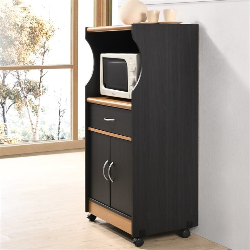 Pemberly Row Microwave Kitchen Cart In Black Beech Cymax Business   1909415 3 L 