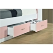 Pemberly Row Contemporary Wood Twin Captain Storage Bed with 3 Drawers in Pink