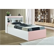 Pemberly Row Contemporary Wood Twin Captain Storage Bed with 3 Drawers in Pink