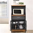 Pemberly Row Microwave Kitchen Cart in Gray Oak