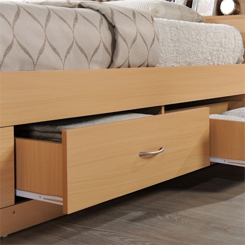 Pemberly Row Twin Captain Storage Bed in Beech