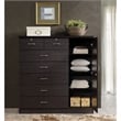 Pemberly Row Contemporary 7 Drawer Wood Chest with 2-Locking Drawer in Chocolate