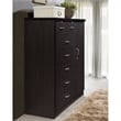 Pemberly Row Contemporary 7 Drawer Wood Chest with 2-Locking Drawer in Chocolate