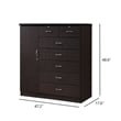 Pemberly Row Contemporary 7 Drawer Wood Chest with 2-Locking Drawer in Chocolate