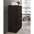 Pemberly Row Contemporary Wood 7 Spacious Drawers Chest in Chocolate