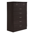 Pemberly Row Contemporary Wood 7 Spacious Drawers Chest in Chocolate