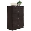 Pemberly Row Contemporary Wood 7 Spacious Drawers Chest in Chocolate