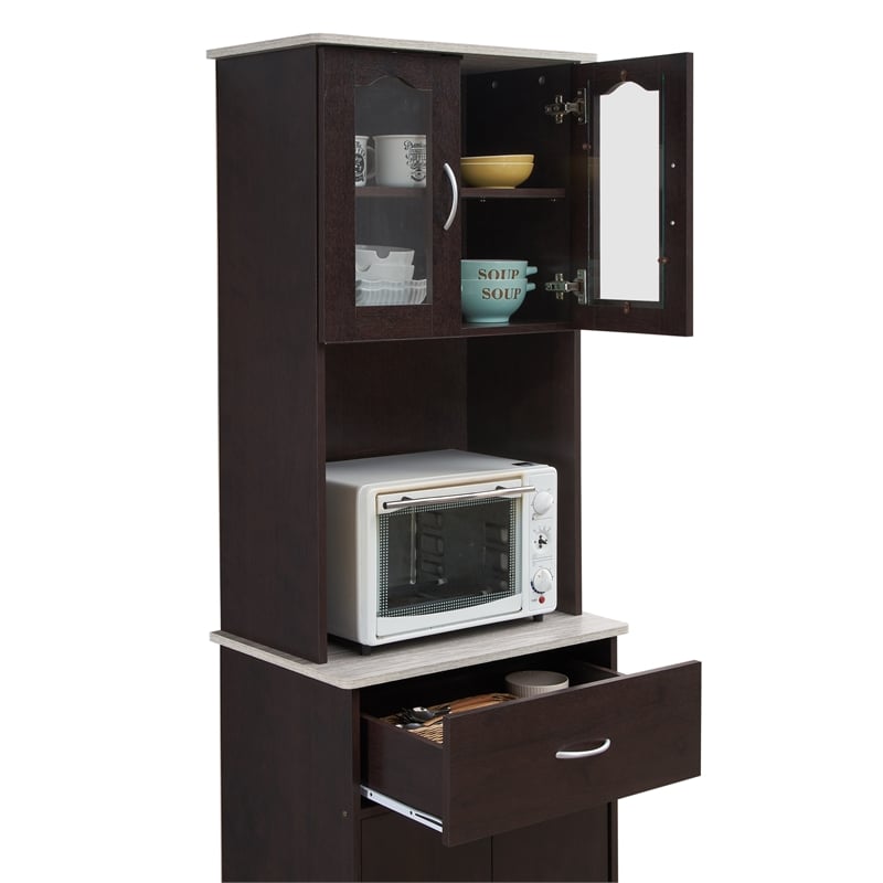 Pemberly Row Kitchen Cabinet in Chocolate Gray