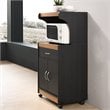 Pemberly Row Microwave Kitchen Cart in Black Beech