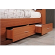 Pemberly Row Contemporary Wood Twin Captain Storage Bed w/ 3 Drawers in Cherry
