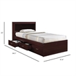 Pemberly Row Twin Captain Storage Bed with 3 Drawers in Mahogany