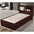 Pemberly Row Twin Captain Storage Bed with 3 Drawers in Mahogany