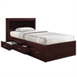 Pemberly Row Twin Captain Storage Bed with 3 Drawers in Mahogany