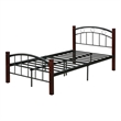Pemberly Row Modern Metal Twin Bed with Headboard and Footboard in Black