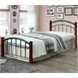 Pemberly Row Modern Metal Twin Bed with Headboard and Footboard in Black