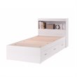 Pemberly Row Contemporary Wood Twin Captain Storage Bed with 3 Drawers in White
