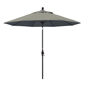 Pemberly Row Skye 9' Bronze Patio Umbrella in Sunbrella 1A Spectrum Dove