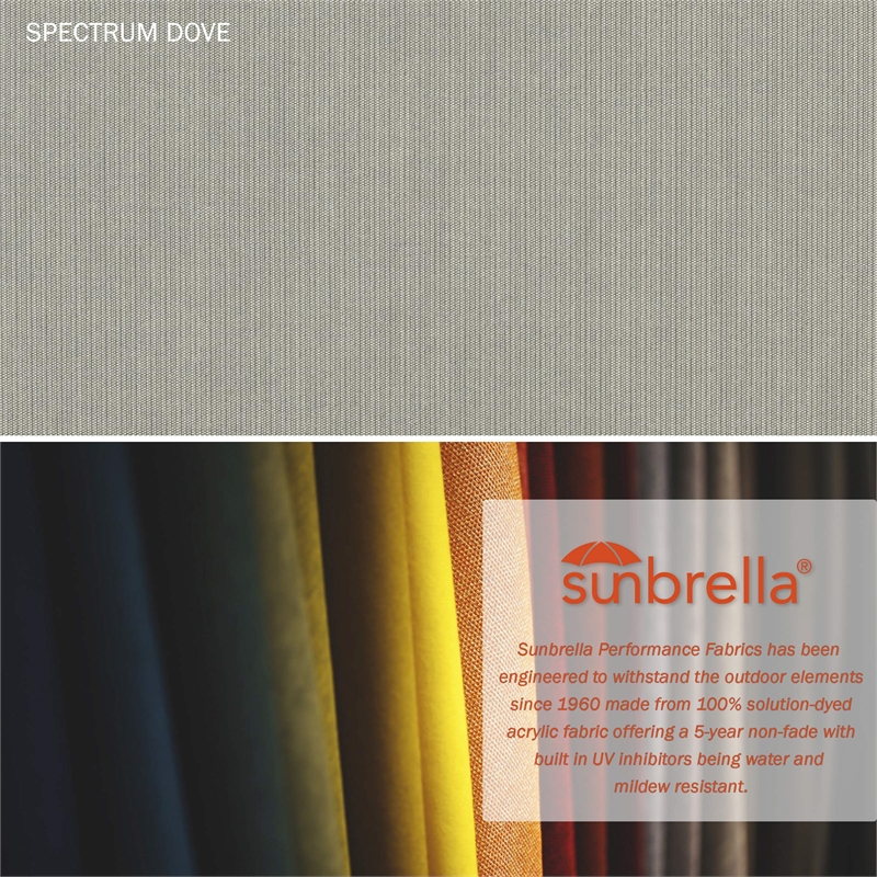 Pemberly Row Skye 9' Bronze Patio Umbrella in Sunbrella 1A Spectrum Dove