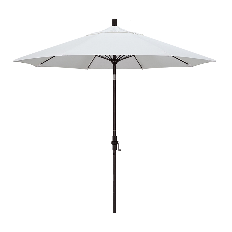 Pemberly Row Skye 9' Bronze Patio Umbrella in Sunbrella 1A Natural