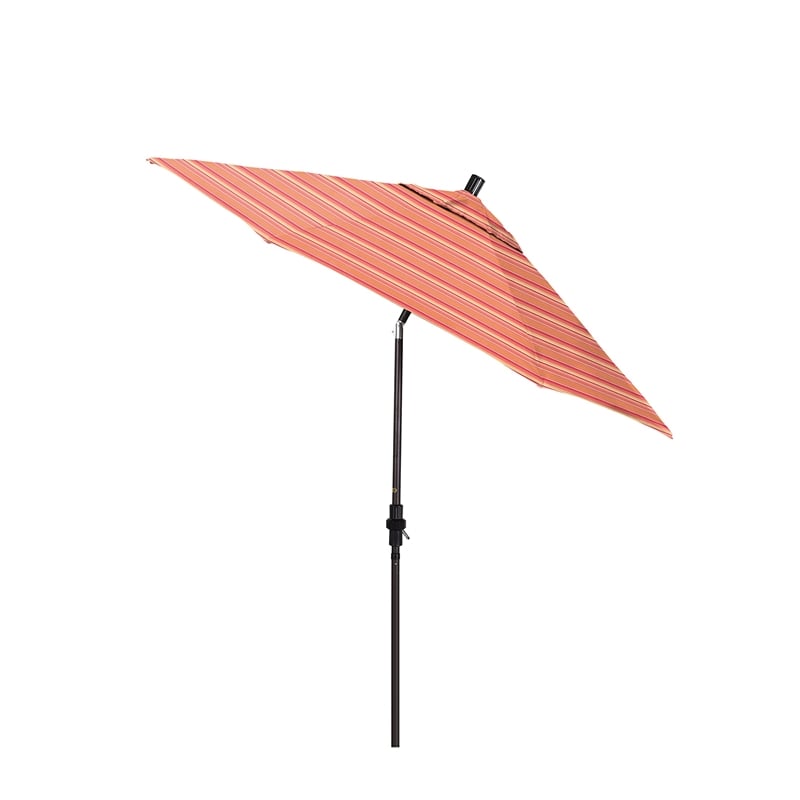 Pemberly Row Skye 9' Bronze Patio Umbrella in Sunbrella 1A Dolce Mango