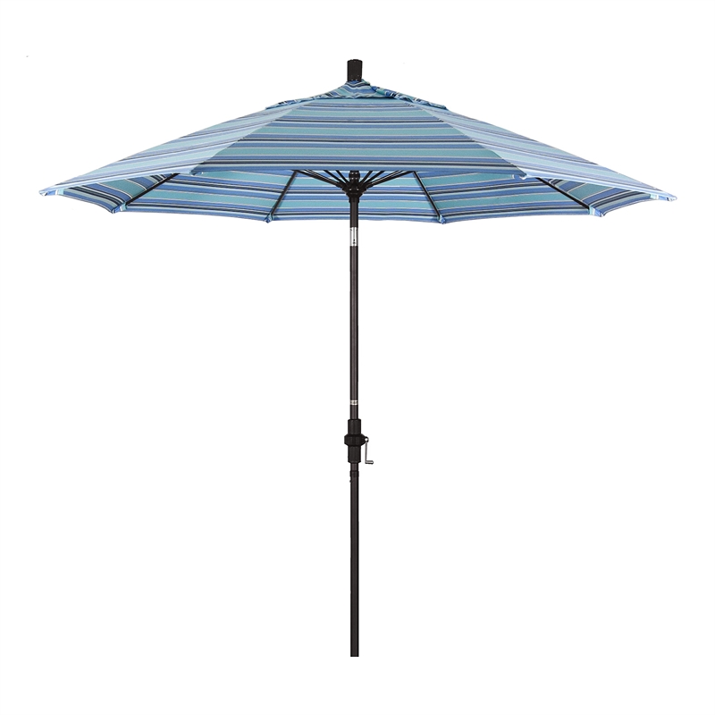 Pemberly Row Skye 9' Bronze Patio Umbrella in Sunbrella 1A Dolce Oasis