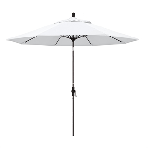 Pemberly Row Skye 9' Bronze Patio Umbrella in Olefin White