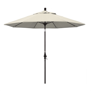 Pemberly Row Skye 9' Bronze Patio Umbrella in Olefin Antique Beige