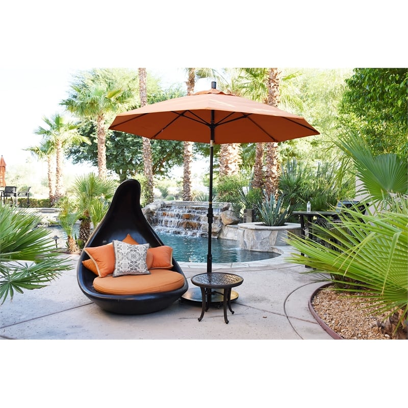 Pemberly Row Skye 9' Bronze Patio Umbrella in Olefin Lemon