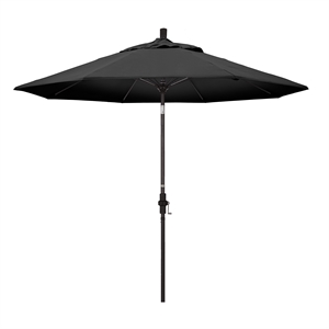 Pemberly Row Skye 9' Bronze Patio Umbrella in Olefin Black