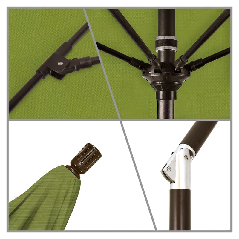 Pemberly Row Skye 9' Bronze Patio Umbrella in Olefin Kiwi